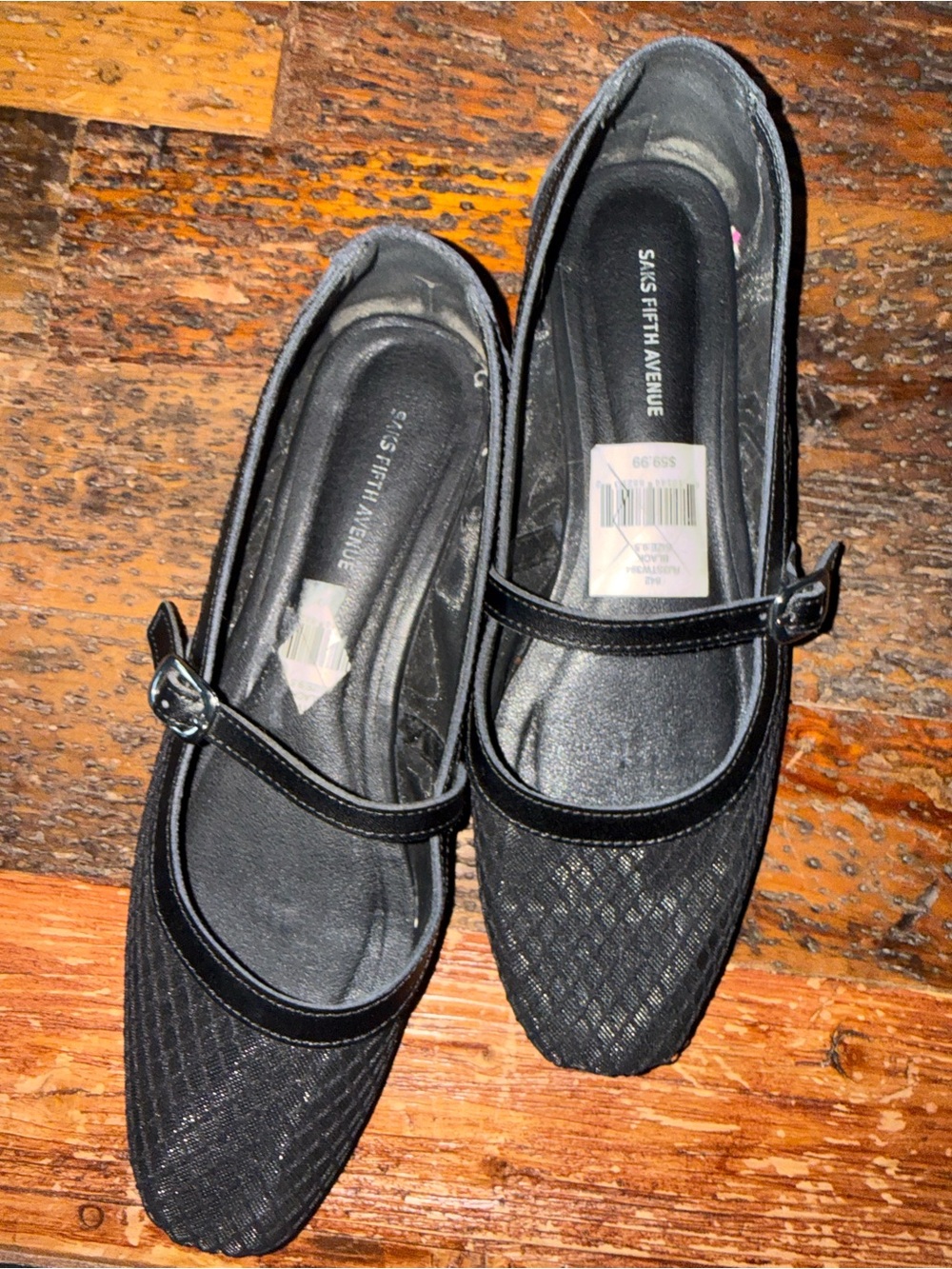 Saks Fifth Avenue Black Quilted Mary Jane Flats - Picture 2 of 4